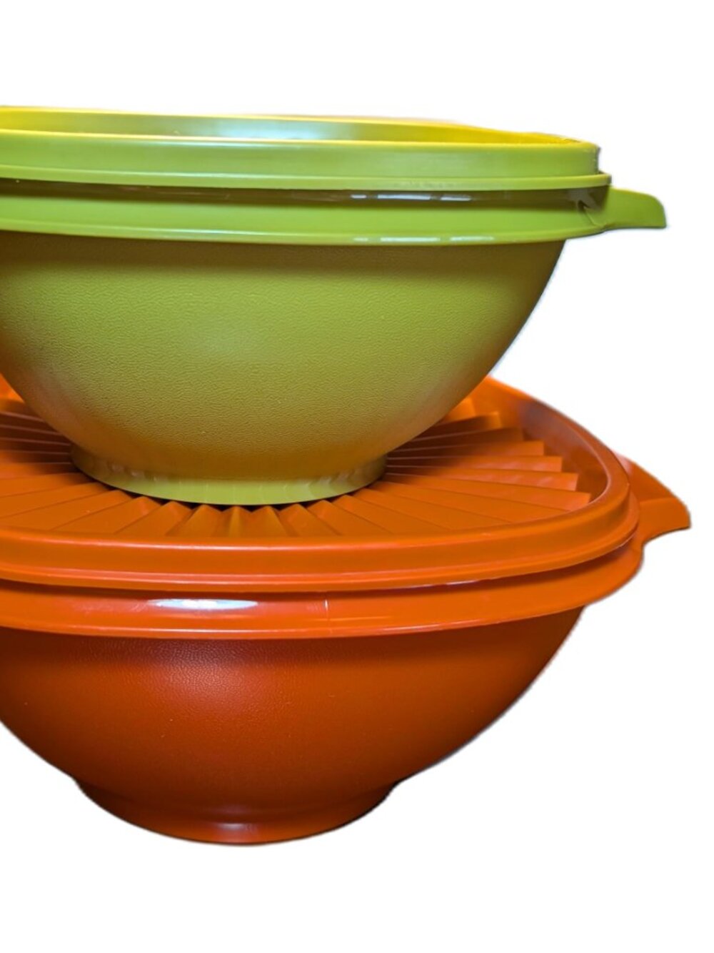 Vintage Tupperware Servalier Bowls Orange Green 838 840 Nesting Food Storage